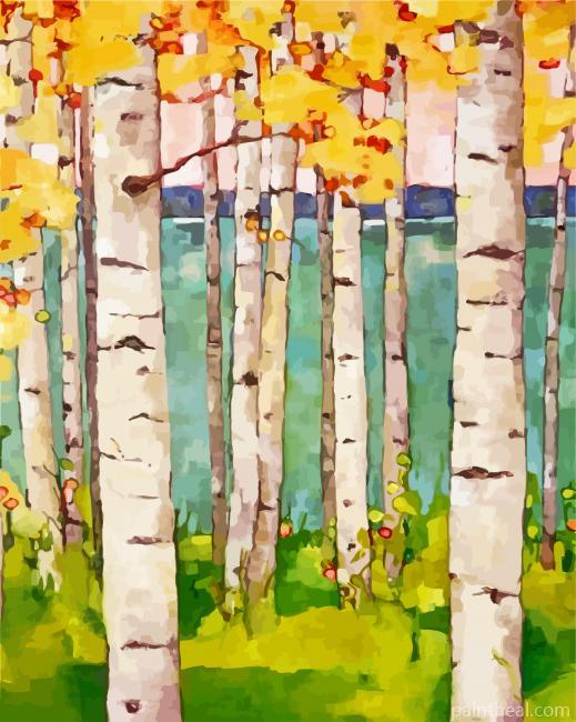 Birch Trees Painting By Numbers Kits