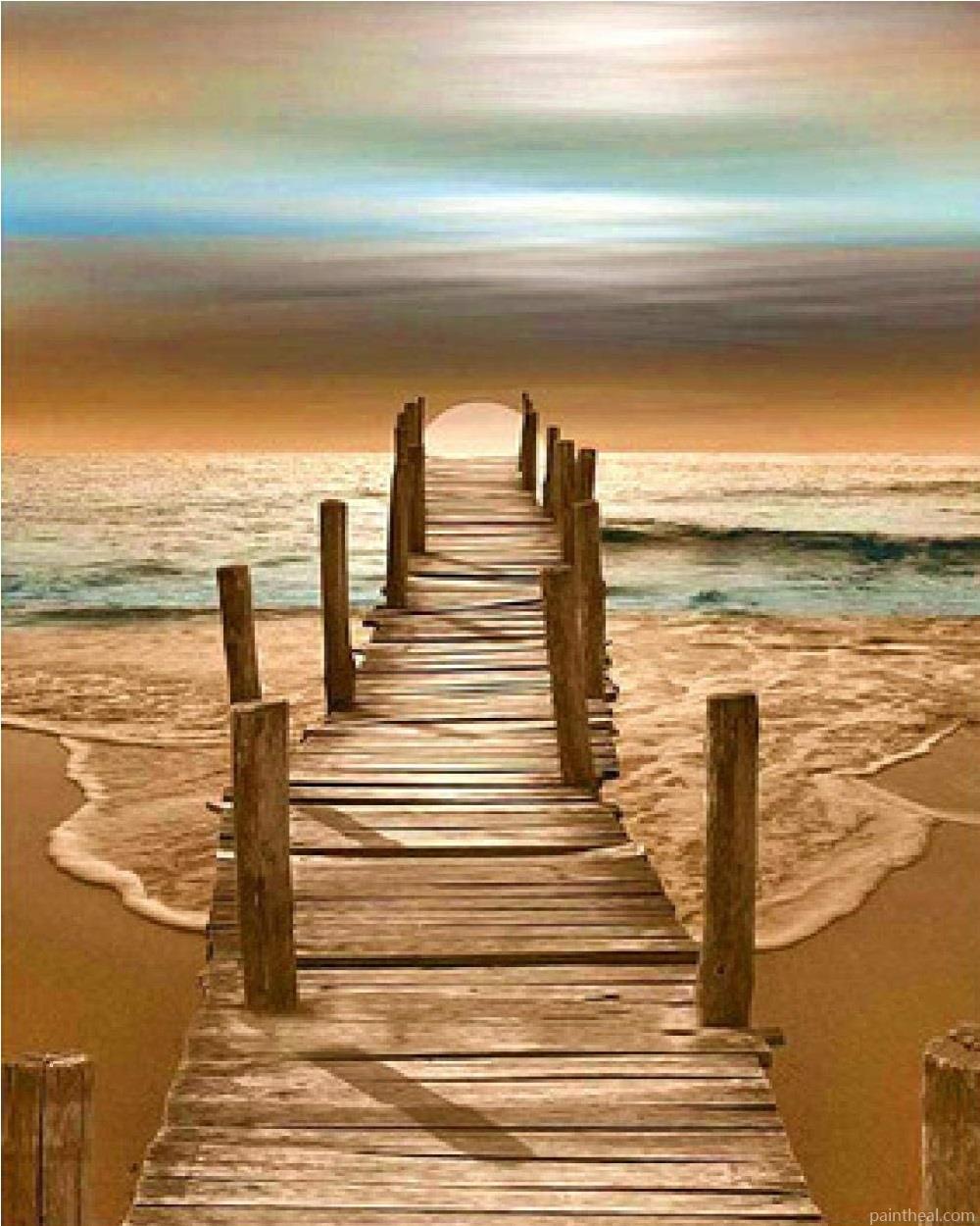 Karyees Beach Sunset Paint by Numbers Painting By Numbers Kits