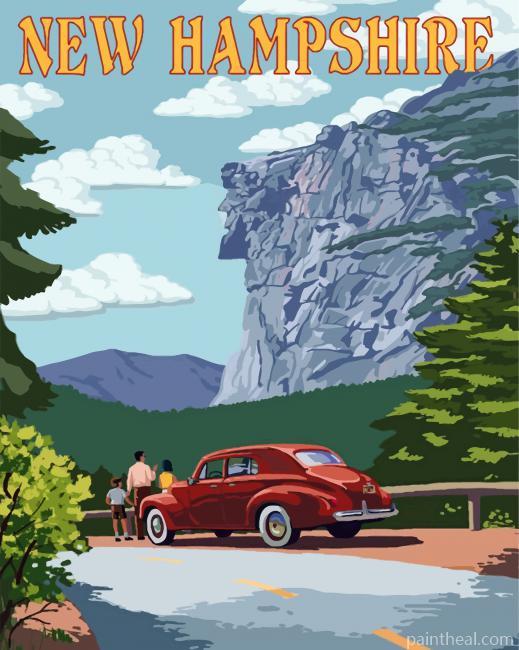 Vintage Travel New Hampshire Painting By Numbers Kits
