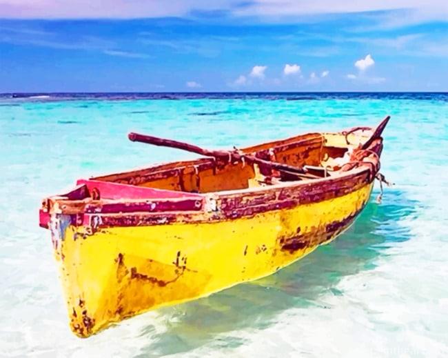 Caribbean Small Fishing Boat NEW Painting By Numbers Kits