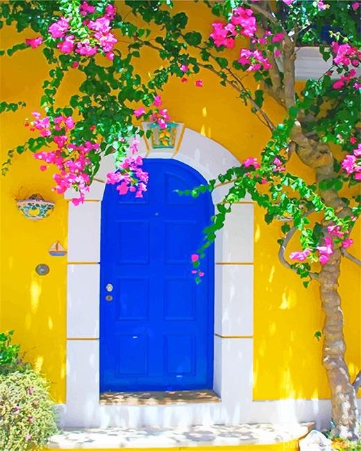 Blue Door With Flowers NEW Painting By Numbers Kits