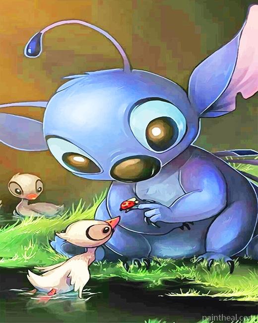 Stitch And His Two Ducks NEW Painting By Numbers Kits