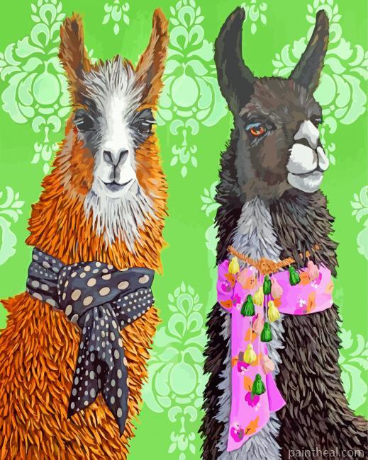 Stylish Alpacas Painting By Numbers Kits