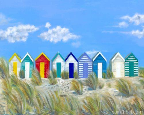 Beach Huts Painting By Numbers Kits