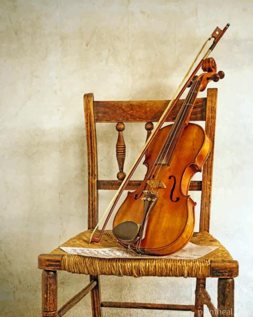 Violin On Chair Painting By Numbers Kits