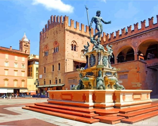 Fountain Of Neptune Bologna Painting By Numbers Kits