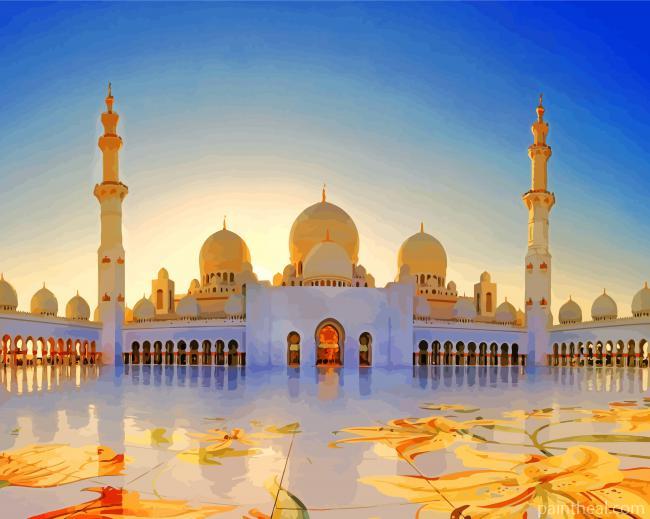 Grand Bur Dubai Masjid Painting By Numbers Kits