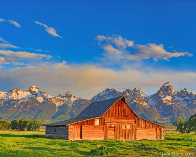 Milton Barn In Jackson Hole Painting By Numbers Kits