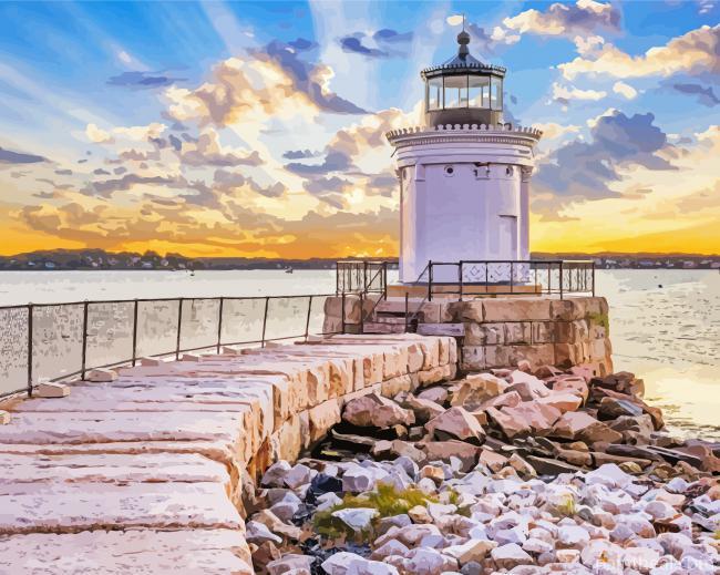 Bug Light Portland Maine Painting By Numbers Kits
