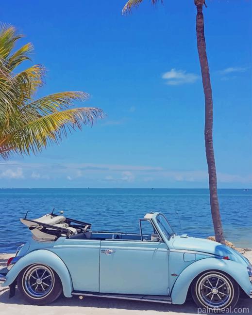 Volkswagen Beetle Diamond Blue NEW Painting By Numbers Kits