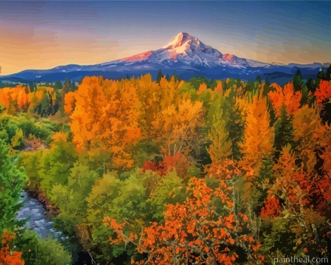Oregon Mt Hood Fall Painting By Numbers Kits