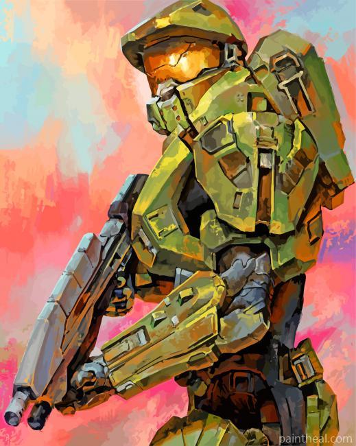 Master Chief Halo Game Painting By Numbers Kits