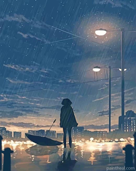 Sad Girl Anime NEW Painting By Numbers Kits