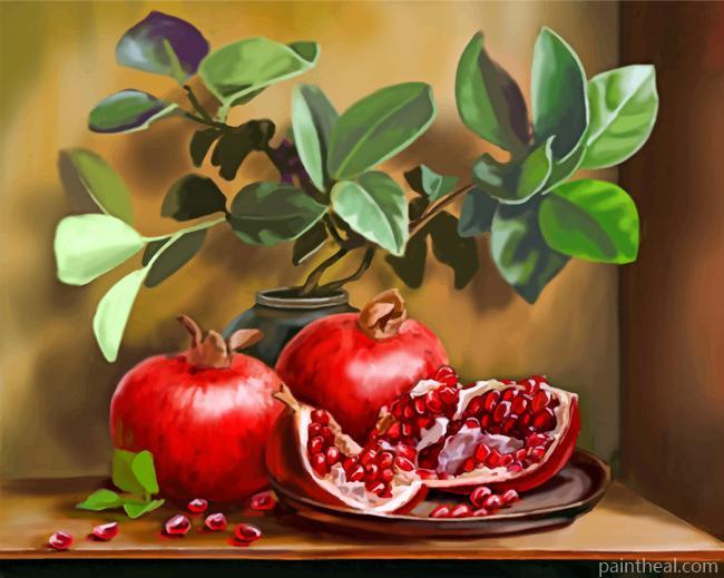 Pomegranate Fruits Painting By Numbers Kits