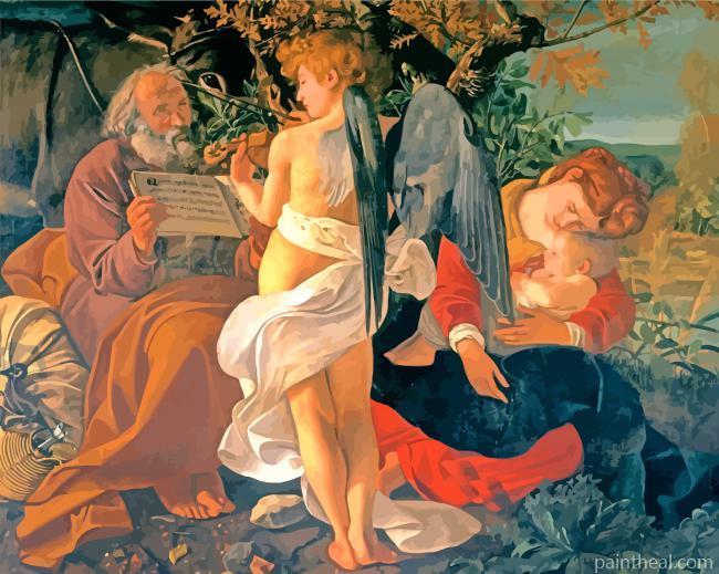Rest On The Flight Into Egypt By Caravaggio Painting By Numbers Kits