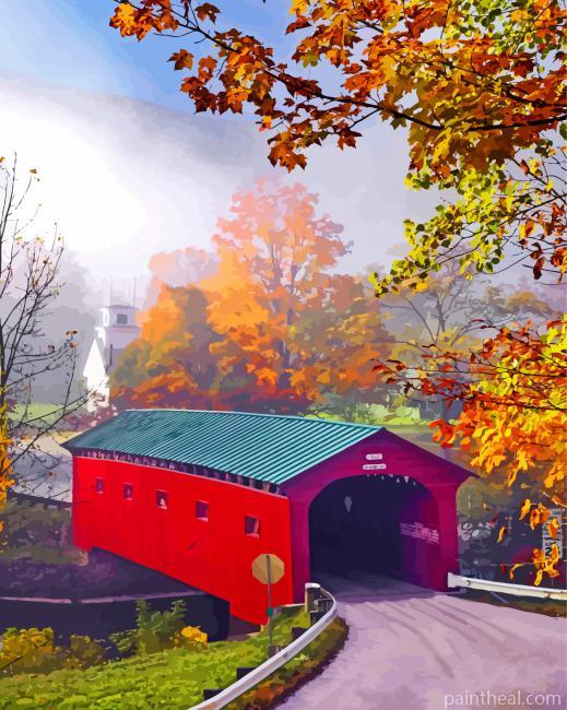 Covered Bridge Painting By Numbers Kits