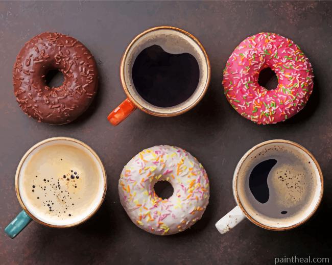 Coffee And Donuts Painting By Numbers Kits