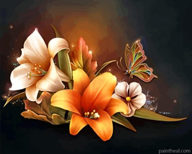 Chasing Floral Butterflies Painting By Numbers Kits