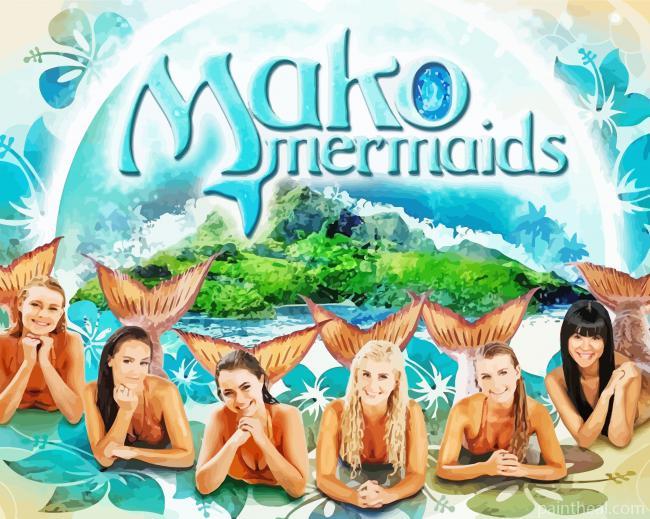 Mako Mermaid Characters Painting By Numbers Kits