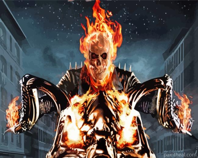 Cool Ghost Rider Painting By Numbers Kits