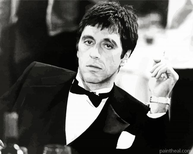 Black And White Tony Montana Painting By Numbers Kits