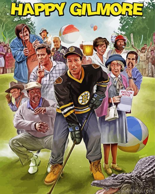 Happy Gilmore Poster Art -Paint By Numbers Painting By Numbers Kits