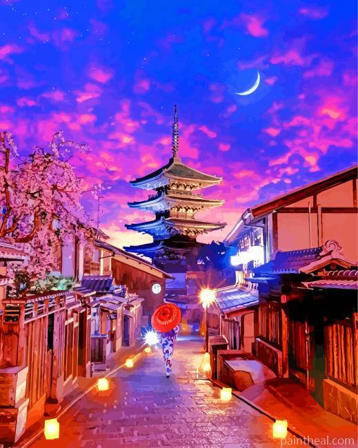 Aesthetic Yasaka Pagoda Painting By Numbers Kits