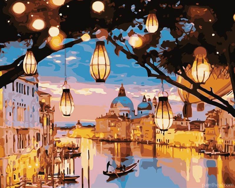 Romantic Night Venice Cities Painting By Numbers Kits
