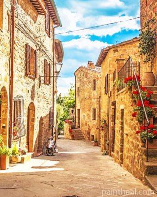 Tuscany Village Italy Painting By Numbers Kits