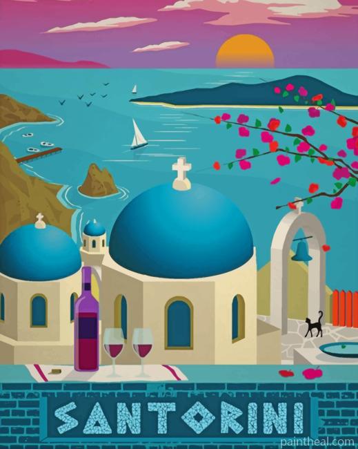 Santorini Painting By Numbers Kits