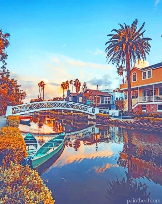 Venice Canals Los Angeles California NEW Painting By Numbers Kits