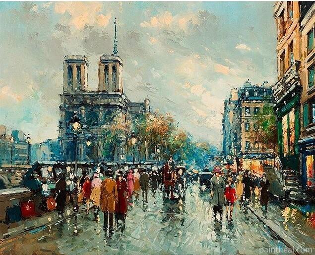 Oldest Street of Notre Dame Paris Cities Painting By Numbers Kits