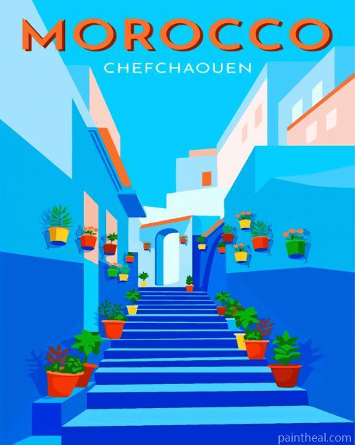 The Blue City Morocco Painting By Numbers Kits
