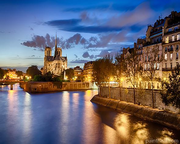 Notre Dame Paris at Night Cities Painting By Numbers Kits