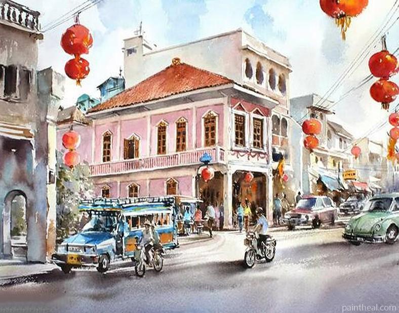 Morning at Bangkok Cities Painting By Numbers Kits