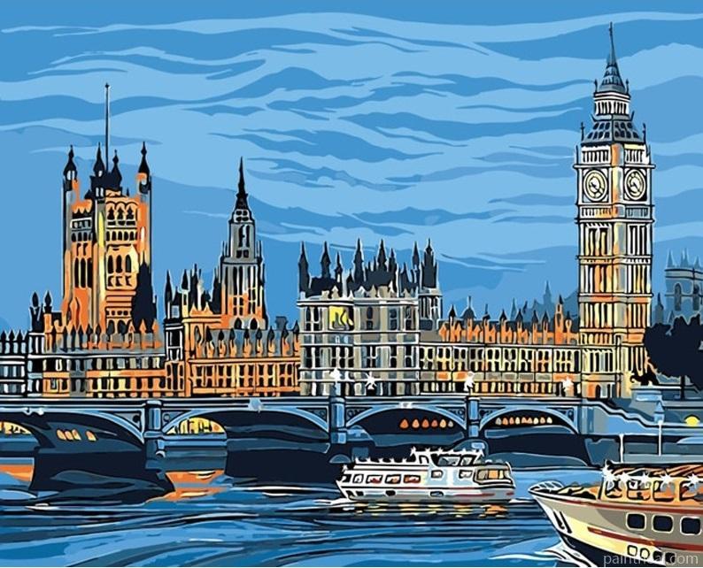 Panoramic View Of London Cities Painting By Numbers Kits