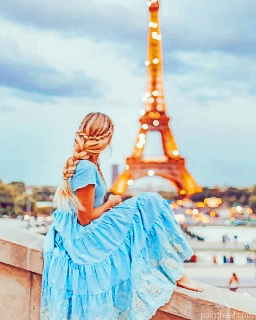 Woman In Paris Travel Painting By Numbers Kits