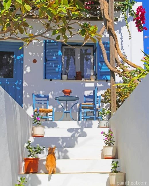 Santorini Greece House NEW Painting By Numbers Kits