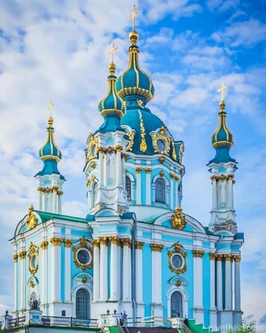 St Andrews Church Kiev Ukraine Painting By Numbers Kits