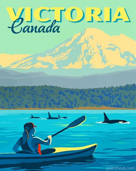 Woman On Kayak Painting By Numbers Kits