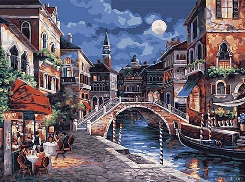 Venice at Night Cities Painting By Numbers Kits