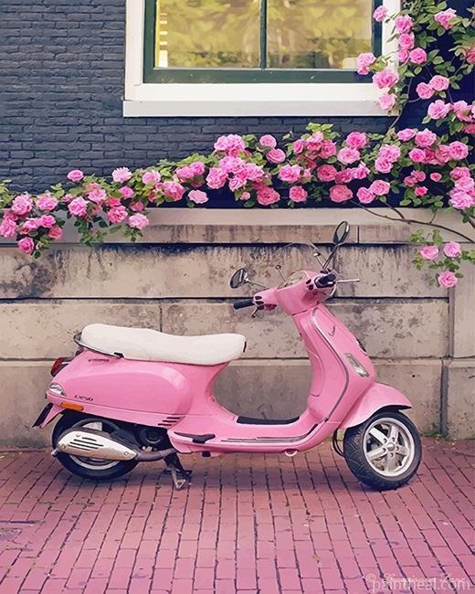 Vespa Pink Scooter NEW Painting By Numbers Kits