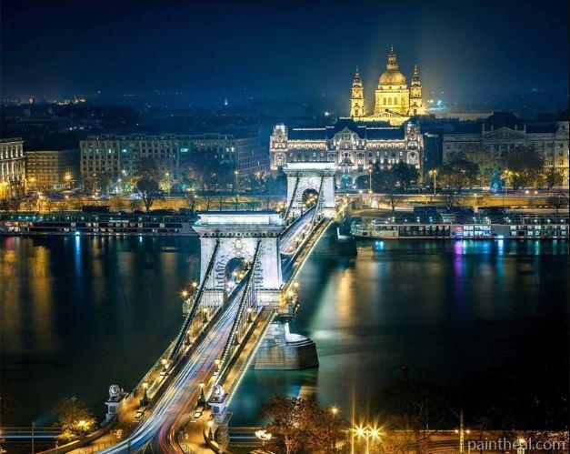 Budapest at Night Cities Painting By Numbers Kits