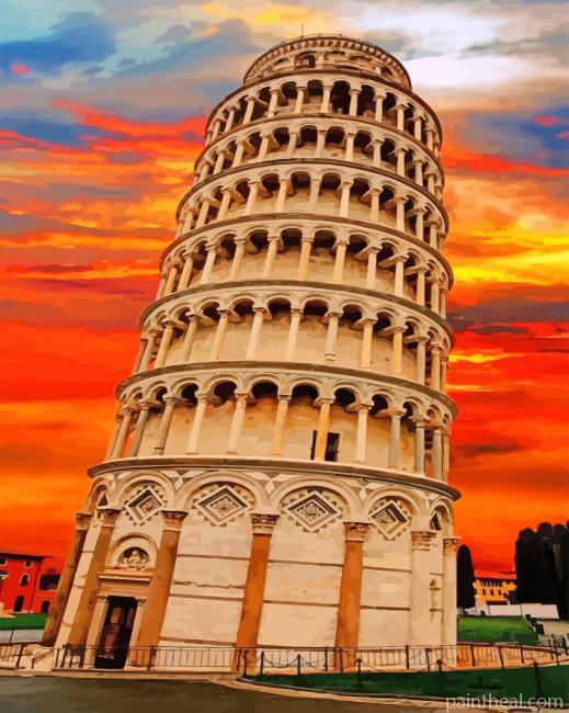 Leaning Tower Of Pisa Italy Painting By Numbers Kits