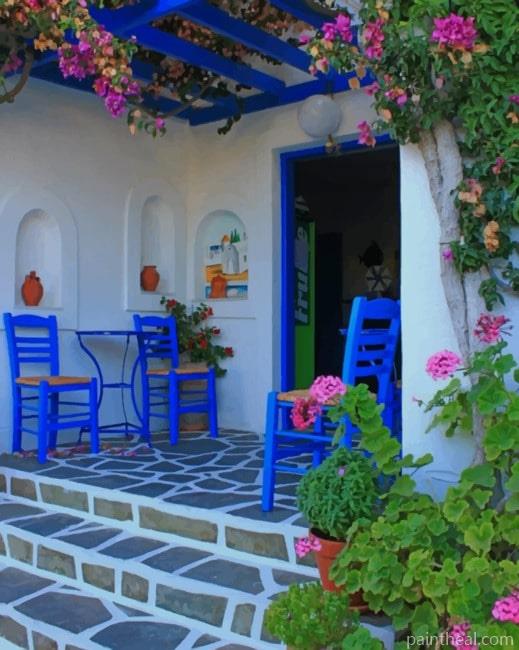 Santorini Style Garden NEW Painting By Numbers Kits