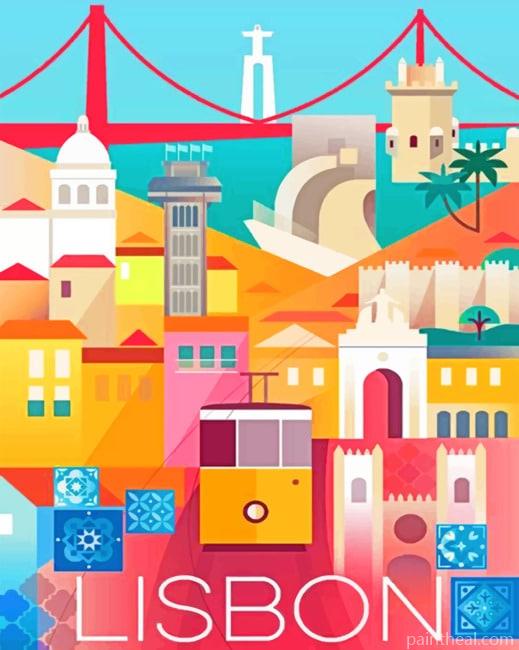Lisbon Portugal Illustrations Painting By Numbers Kits