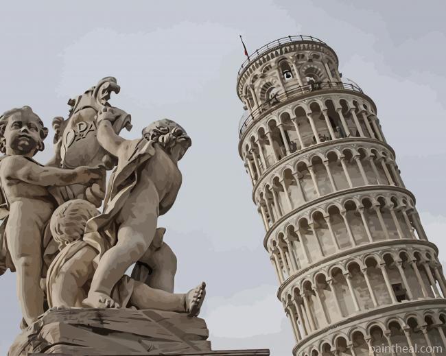Italy Sculpture Tower Of Pisa Painting By Numbers Kits