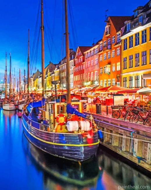 Nyhavn Canal Denmark Painting By Numbers Kits