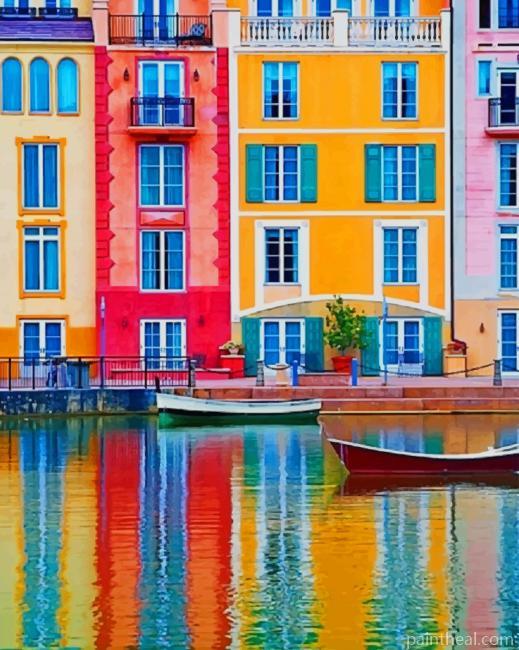 Colorful Buildings In Italy NEW Painting By Numbers Kits