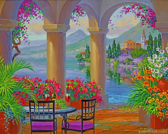 House Garden Lake Como Painting By Numbers Kits